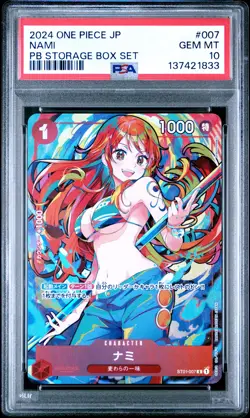 2024 ONE PIECE JAPANESE PREMIUM BOOSTER STORAGE BOX SET #007 NAMI PSA 10 - Image 1