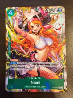 English One Piece TCG Nami Alternate Art OP14-031 The Azure Sea's Seven Foil NM - Image 1