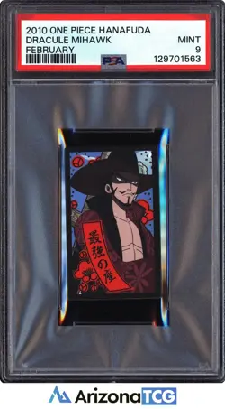 One Piece 2010 Dracule Mihawk February One Piece Hanafuda Japanese PSA 9 - Image 1