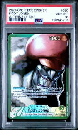 2024 ONE PIECE OP06-WINGS OF THE CAPTAIN #020 HODY JONES ALT ART PSA 10 - Image 1