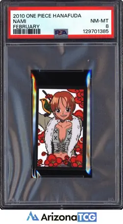 One Piece 2010 Nami February One Piece Hanafuda PSA 8 - Image 1