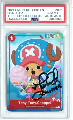 PSA GEM MINT 10 Signed Lisa Ortiz 'Tony Tony.Chopper' - (ST01-006) Full Art - Image 1