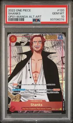 2022 One Piece Op01-Romance Dawn #120 Shanks Manga Alternate Art PSA 10 - Image 1