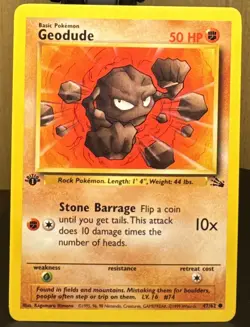 Pokemon Pokemon TCG Geodude 47/62 Fossil 1st Edition Regular Card - Image 1