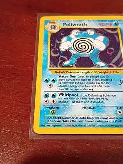 Poliwrath Base Set Holo 15/130 Unlimited MP + Rare Pokemon TCG Card - Image 4
