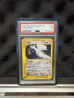*MOUTH SWIRL* 2003 Pokemon Aquapolis Crystal Lugia Holo Card #149/147 PSA 7 - Image 1