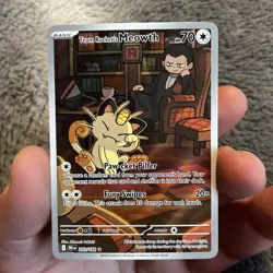 Pokemon TCG Destined Rivals Team Rockets Meowth Card 203/182 Mint Condition - Image 1