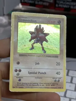 #2 Hitmonchan 7/102 Base Set 1999 Shadowless Holo Rare WOTC Pokemon Card TCG - Image 5