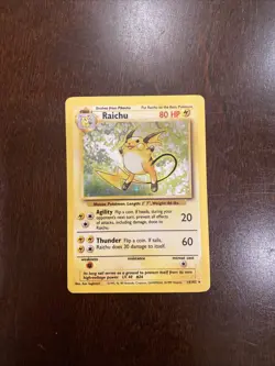 Raichu 014/102 Base Set Holo Pokemon Card Rare - Image 1