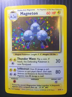 Magneton Holo Rare Pokemon Card TCG Base Set 009/102 - Image 1