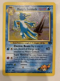 Pokemon TCG Misty's Golduck Holo Rare Card 12/132 Gym Challenge - Ungraded - Image 1