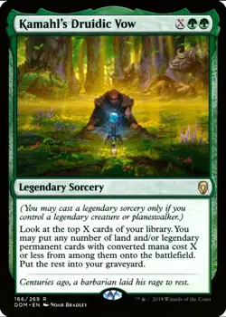 X 1 Kamahl's Druidic Vow NM-M Dominaria 166 MTG Magic The Gathering - Image 1
