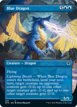 Near Mint, English - 1 x MTG Blue Dragon - Foil - Borderless Adventures in the F - Image 1
