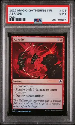 2025 MTG INNISTRAD REMASTERED FOIL #0139 ABRADE PSA 9 - Image 1