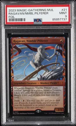 2023 MTG MARCH OF THE MACHINE MULTIVERSE LEGENDS RAGAVAN, NIMBLE PILFERER PSA 9 - Image 1
