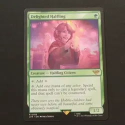 Delighted Halfling 158 MTG The Lord of the Rings (LTR) Rare NM - Image 1