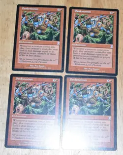 MTG 4x Rare Red Enchantment PANDEMONIUM Magic the Gathering - Image 1