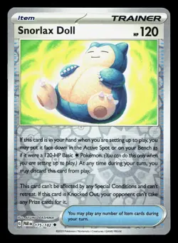 Snorlax Doll 175/182 Paradox Rift NM Reverse Holo Pokemon Card TCG - Image 1