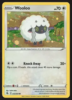Miscellaneous Cards & Products Wooloo #222/264 Cosmos Promo Pokemon Card - Image 1