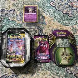 Opened ~ Pokemon TCG's ~ Mighty Mysterious ~ 2021 Tin! - Image 1