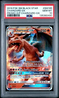 Charizard Gx Promo-D/P Charizard-Gx Pokemon Sm Black Star Promo SM195 NM PSA 10 - Image 1