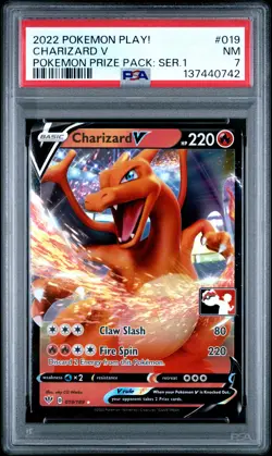 2022 POKEMON PLAY! POKEMON PRIZE PACK: SERIES 1 #019 CHARIZARD V PSA 7 - Image 1