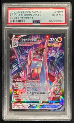 2022 Pokemon Silver Tempest Duraludon VM Trainer Gallery Holo #TG21/TG30 PSA 10 - Image 1