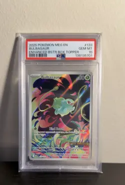 2025 POKEMON MEGA EVOLUTION ENHANCED BOOSTER B TOPPER CARD BULBASAUR PSA 10 - Image 1