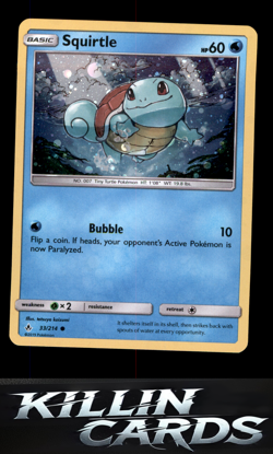 Squirtle 33/214 Pokemon Common SM - Unbroken Bonds Card NM - Image 1