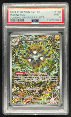 2023-25 Pokemon SV Black Star Promos SVP EN Magneton Center Stamp #159 PSA 9 - Image 1
