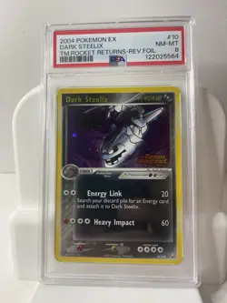 Dark Steelix 10/109 Team Rocket Returns Holo Pokemon 2004 PSA 8 - Image 1