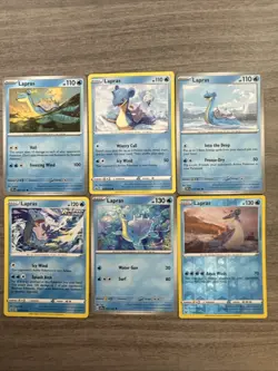 Lapras Pokemon Card Collection Lot Of 6 With Reverse Holo - Image 1