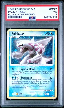 2008 POKEMON DIAMOND & PEARL BLACK STAR PROMO #DP27 PALKIA-HOLO PSA 3 - Image 1