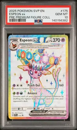 2025 POKEMON PRISMATIC EVOLUTIONS PREMIUM FIGURE COLLECTION ESPEON EX PSA 10 - Image 1