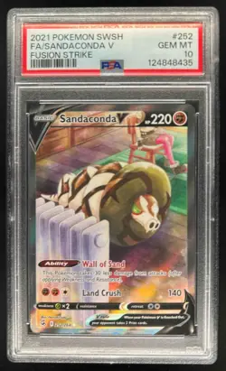 2021 Pokemon SWSH Fusion Strike Sandaconda V #252/264 PSA 10 - Image 1