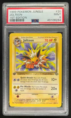 1999 Pokemon Jungle 1st Edition Jolteon #20/64 PSA 9 - Image 1