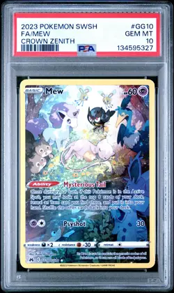 2023 POKEMON SWORD & SHIELD CROWN ZENITH #GG10 FULL ART/MEW PSA 10 - Image 1