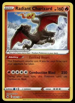 Radiant Charizard 020/159 - SWSH Crown Zenith - Radiant Rare - Pokemon TCG NM/M - Image 1