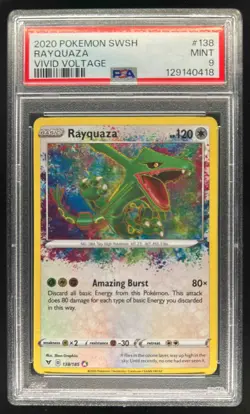 2020 Pokemon SWSH Vivid Voltage Rayquaza #138/185 PSA 9 - Image 1