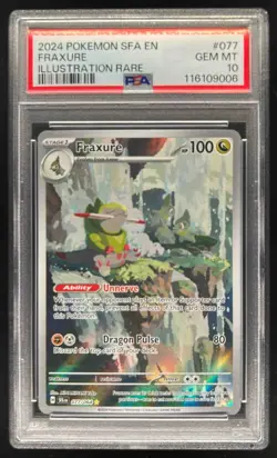2024 Pokemon SV Shrouded Fable SFA EN Fraxure #077/064 PSA 10 - Image 1