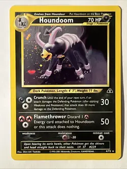 Houndoom 4/75 Pokemon Neo Discovery Unlimited Holo Rare LP/MP - Image 1