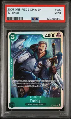 2025 One Piece OP10 En Royal Blood Tashigi #032 PSA 9 Mint - Image 1