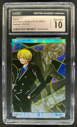 2021 One Piece Japanese Wafers Bandai Pt. 10 Sanji #10-05 CGC 10 - Image 1