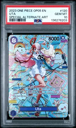 2023 ONE PIECE OP05-AWAKENING OF THE NEW ERA SPECIAL ALTERNATE ART UTA PSA 10 - Image 1