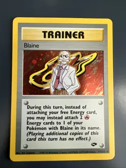 Pokemon TCG Blaine Trainer Gym Challenge Holo Card 17/132 Unlimited Rare LP - Image 1