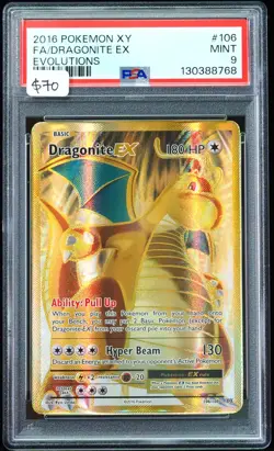 2016 Dragonite EX #106 Evolutions PSA 9 Pokemon Card - Image 1