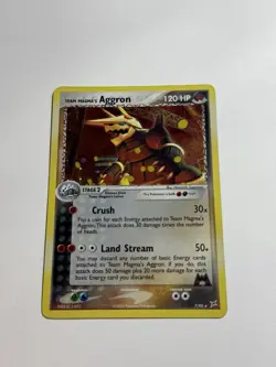Team Magma's Aggron 7/95 Pokemon EX Team Magma vs Team Aqua Holo Rare Card - LP - Image 1