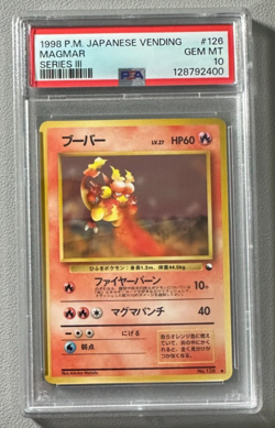 1998 Pokemon Japanese Vending Series III 3 #126 Magmar PSA 10 Graded Card - Image 1