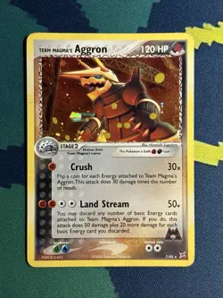 Team Magma's Aggron 7/95 Ex Team Magma vs Team Aqua Holo Rare Pokemon Card MP - Image 2