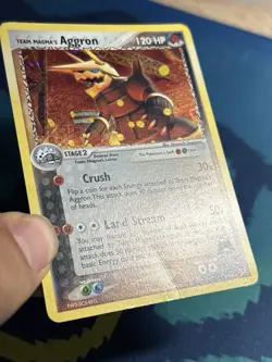 Team Magma's Aggron 7/95 Ex Team Magma vs Team Aqua Holo Rare Pokemon Card MP - Image 4